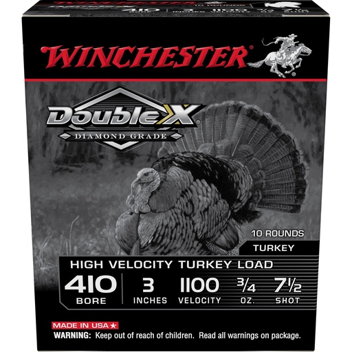 [STH4137] Winchester Ammunition High Velocity Turkey Load 410 Gauge 3 #7.5 3/4 oz. 10 Round Box 