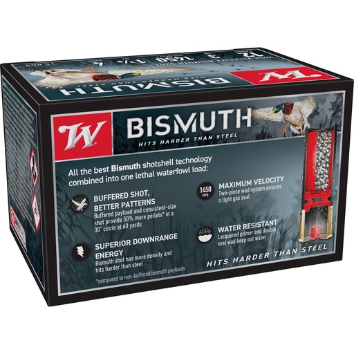 [SWB1234XV] Winchester Ammunition Bismuth 12 Gauge 3" #4 1-3/8oz Shotshell 15 Round Box 