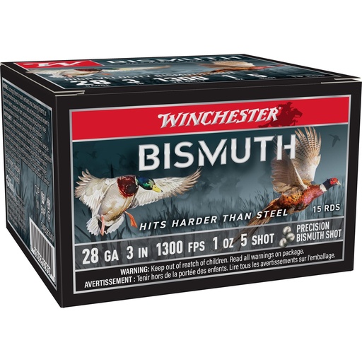 [SWB2835XV] Winchester Ammunition Bismuth 28 Gauge 3" #5 1oz Shotshell 15 Round Box 