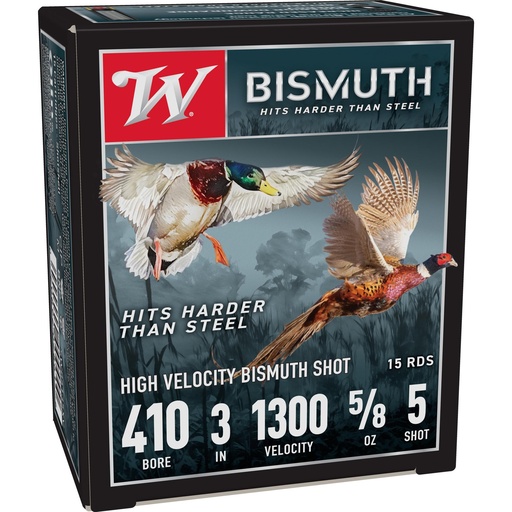 [SWB4135XV] Winchester Ammunition Bismuth 410 Bore 3" #5 9/16oz Shotshell 15 Round Box 