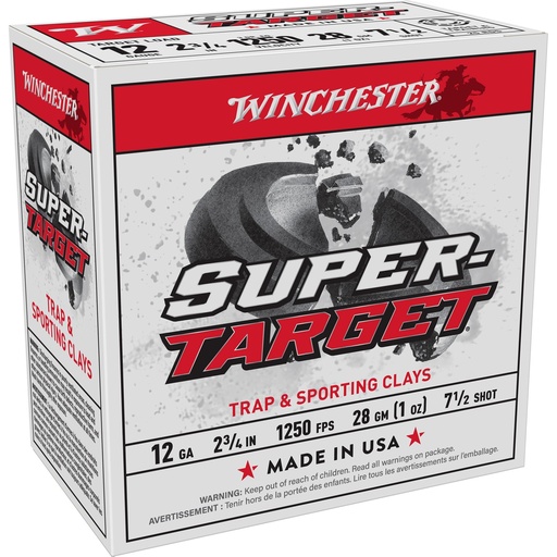 [TRGT12507] Winchester Ammunition SUPER-TARGET TARGET LOAD 12 Gauge 2.75" #7.5 1 oz Shotshell 25 Round Box 