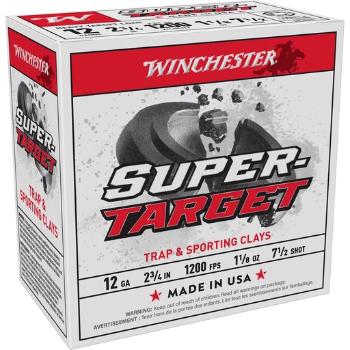 [TRGT12M7] Winchester Ammunition Super Target Heavy Target Load 12 Gauge 2.75" #7.5 1 1/8 oz 25 Round Box 