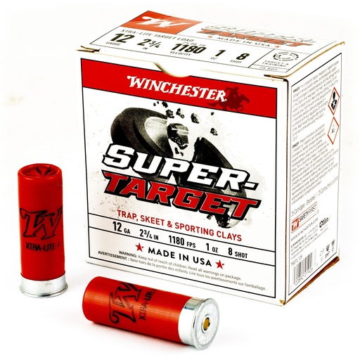 [TRGTL128] Winchester Ammunition SUPER-TARGET 12 Gauge 2.75" 1 oz #8 Shot Shell 25 Round Box 
