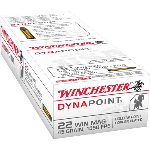 [USA22M] Winchester Ammunition USA 22WMR 45 Grain Dynapoint 50 Round Box 