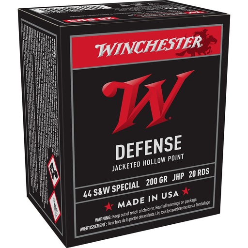 [USA44SWJHP] Winchester Ammunition USA WHITE BOX 44 Special 200 Grain Jacketed Hollow Point Bullet 20 Round Box 