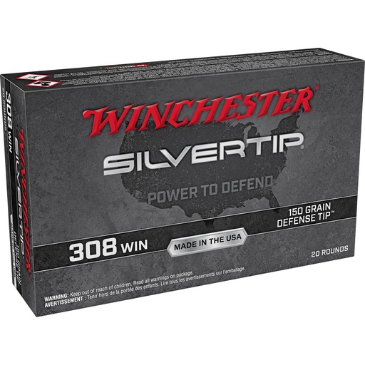 [W308ST] Winchester Ammunition Silvertip 308 Winchester 150 Grain Polymer Tip 20 Round Box 