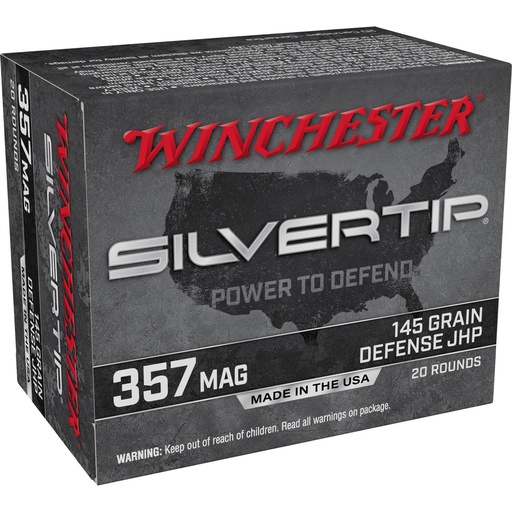 [W357ST] Winchester Ammunition Silvertip 357 Magnum 145 Grain Hollow Point 20 Rounds 