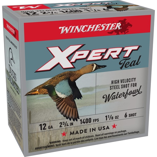 [WEX12H6] Winchester Ammunition XPERT STEEL High Velocity 12 Gauge 2-3/4" 1-1/8oz Steel Shot 25 Round Box 