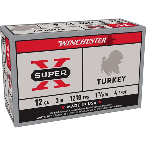 [X123MT4] Winchester Ammunition Super-X 12 Gauge 3" #4 1.875 oz. Shotshell 10 Round Box 