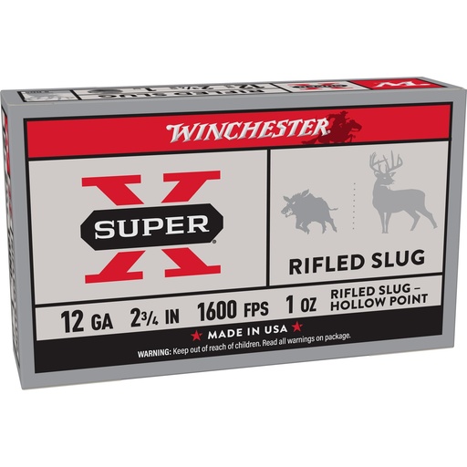 [X12RS15] Winchester Ammunition Super-X 12 Gauge 2.75" 1oz. Slug 5 Round Box 