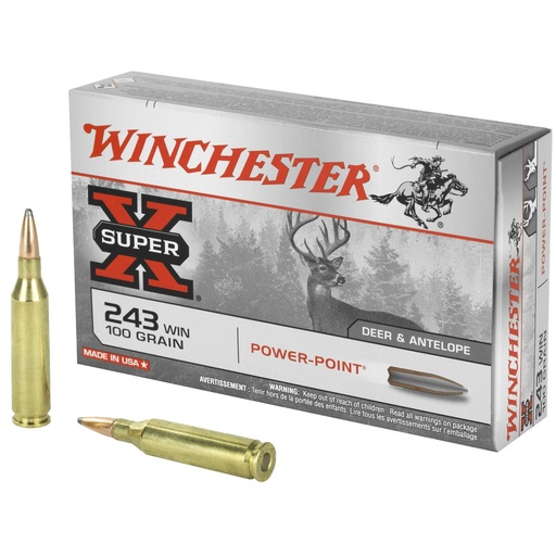[X2432A1] Winchester Ammunition Super-X 243WIN 100 Grain Power Point 20 Round Box 
