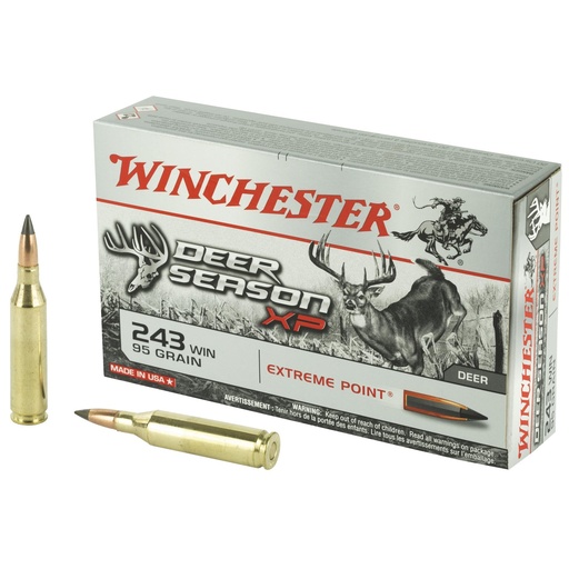 [X243DS] Winchester Ammunition Deer Season 243 Win 95 Grain Extreme Point Polymer Tip 20 Round Box 