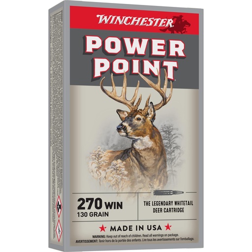 [X2705] Winchester Ammunition Super-X 270WIN 130 Grain Power Point 20 Round Box 
