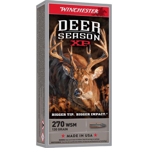 [X270SDS] Winchester Ammunition Deer Season 270 WSM 130 Grain Extreme Point Polymer Tip 20 Round Box 