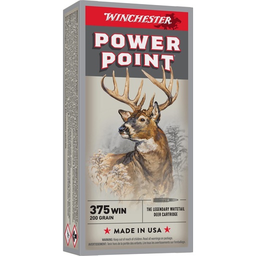 [X375W] Winchester Ammunition Super-X 375WIN 200 Grain Power Point 20 Round Box 