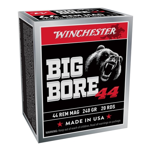 [X44MBB] Winchester Ammunition Big Bore 44 Magnum 240 Grain Jacketed Soft Point Bullet 20 Round Box 