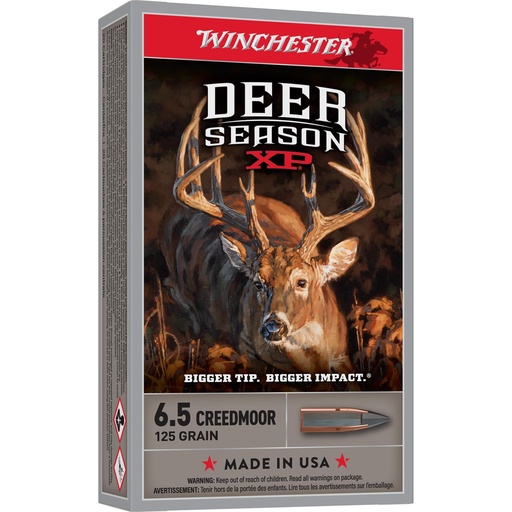 [X65DS] Winchester Ammunition Deer Season 6.5 Creedmoor 125 Grain Extreme Point Polymer Tip 20 Round Box 