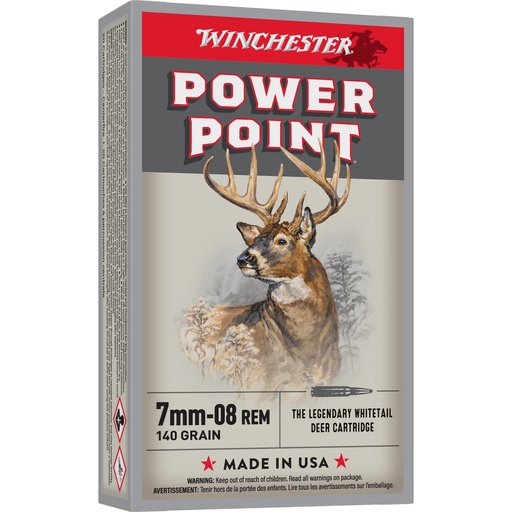 [X708] Winchester Ammunition Super-X 7MM-08 Remington 140 Grain Power Point 20 Round Box 