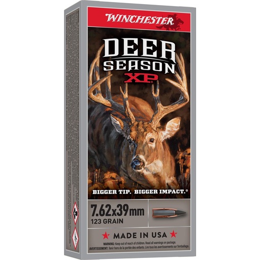 [X76239DS] Winchester Ammunition Deer Season 762X39 123 Grain Poly Tip 20 Round Box 