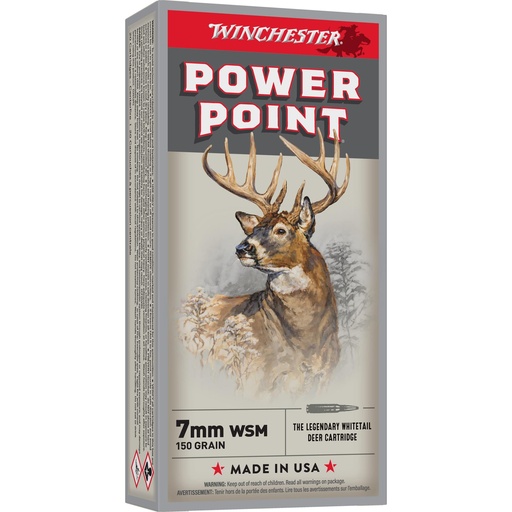 [X7MMWSM] Winchester Ammunition Super-X 7MM WSM 150 Grain Power Point 20 Round Box 
