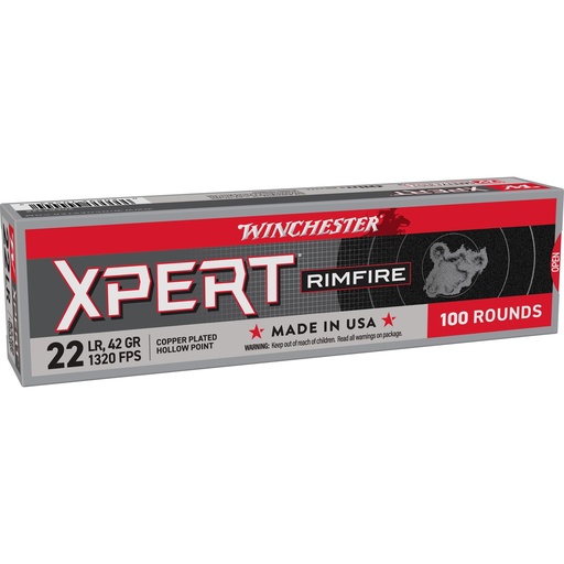 [XPERT22X] Winchester Ammunition XPERT RIMFIRE 22 LR 42 Grain Hollow Point 100 Round Box 