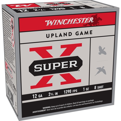 [XU128B] Winchester Ammunition Super-X 12 Gauge 2.75" Game Load #8 1 oz. Shotshell 25 Round Box 