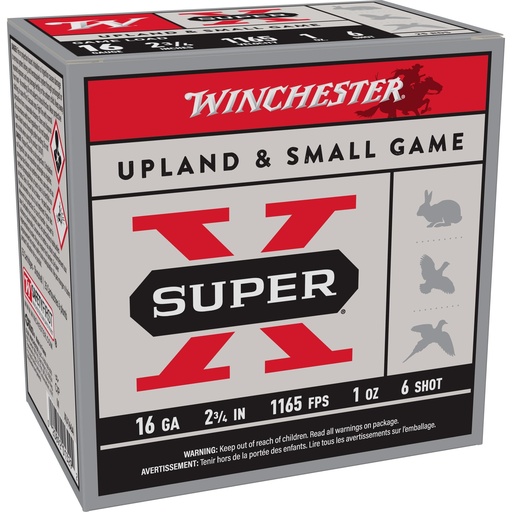 [XU166] Winchester Ammunition Super-X 16 Gauge 2.75" Game Load #6 1 oz. Shotshell 25 Round Box 