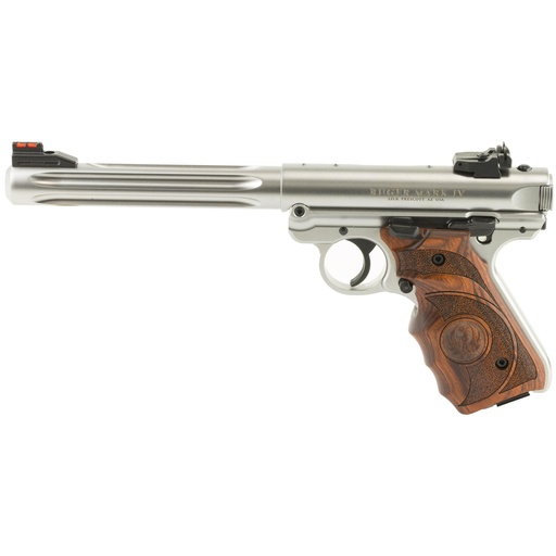 [40160] Ruger Mark IV Hunter SA 22LR 6.9" Fluted Bull Barrel 10Rds 2Mags Silver