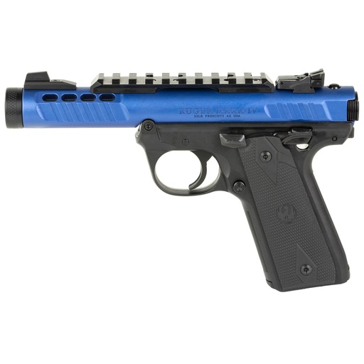 [43961] Ruger Mark IV 22/45 Lite SA 22LR 4.4" Barrel 10Rds 2Mags Blue and Black