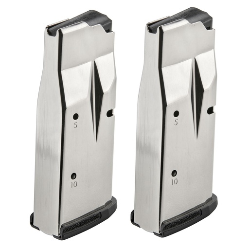 [90714] Ruger Magazine 9MM 10Rds Fits Ruger MAX-9 2 Pack Steel Silver 