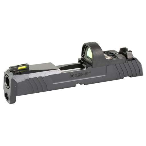 [90745] Ruger MAX-9 Slide Assembly Complete Slide Includes Ruger Ready Dot Sights Barrel Extractor and Other Slide Components Compatible with Ruger MAX-9 Black Oxide Finish Black 