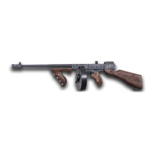 [T1-14-50DC2] Auto Ordnance 1927 .45 ACP 16.5" Cerakote Sniper Gray with Walnut Stock, Trump Engravings, 50 Round Capacity