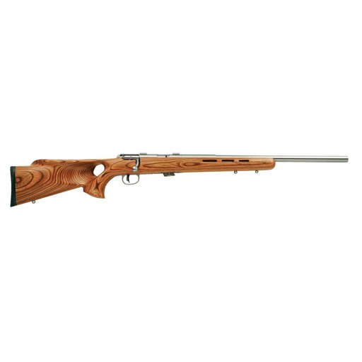 [25725] Savage Mark II .22LR 21" Heavy Barrel Stainless Steel Brown Laminated Thumbhole Stock AccuTrigger