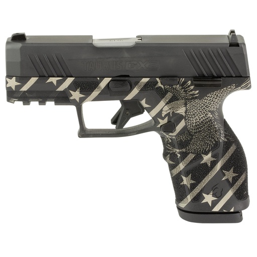 [1-GX2931-EN1] Taurus GX2 9MM 3.38" Custom Eagle Engraving Black Finish 13 Round