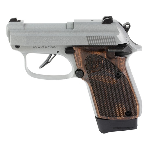 [J30X32R8IN] Beretta 30X Tomcat .32 ACP 2.9" Silver Wooden Grips 8 Round