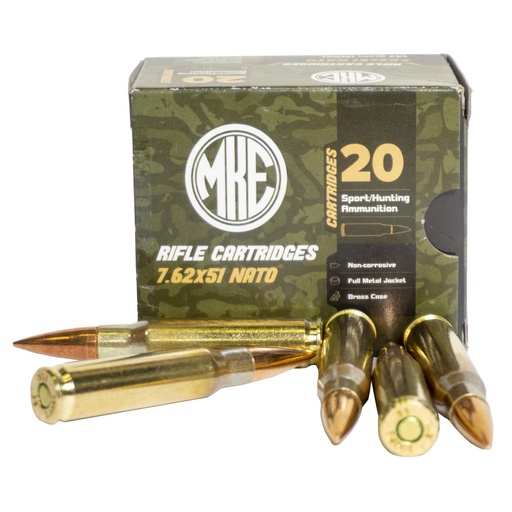 [AM8293] Century Arms M80 7.62 NATO 147 Grain Brass Case Full Metal Jacket 20 Round Box