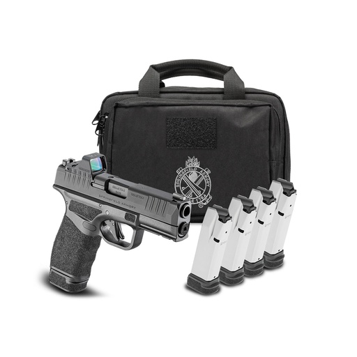 [HCP9379BOSP-PAC] Springfield Hellcat Pro 9MM 3.7" Tactical Rack Rear Sight, Tritium Front Sight, Black Polymer Frame, Includes 4 Magazines