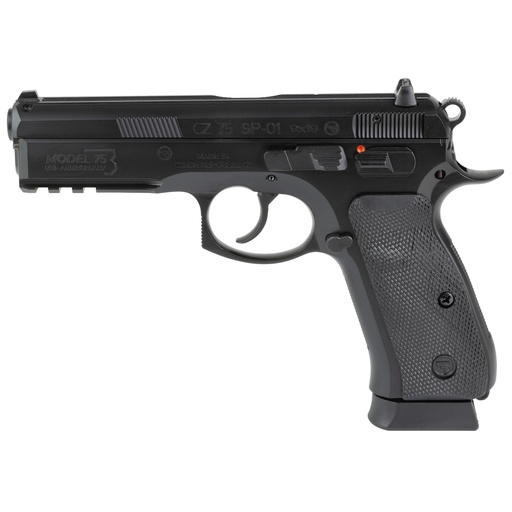 [91214] CZ 75 SP-01 9MM 4.6" Black Metal Frame Pistol, 19 Round Capacity