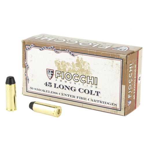[45LCCA] Fiocchi Ammunition Centerfire Pistol 45 Colt 250 Grain Lead Round Nose Flat Point 50 Round Box