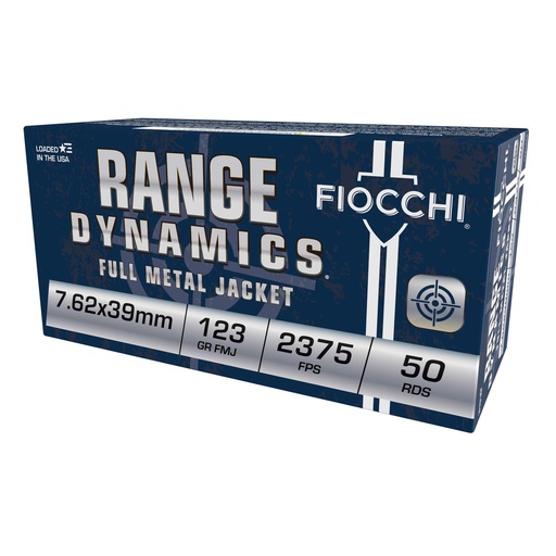 [762X39A] Fiocchi Ammunition Fiocchi Rifle 7.62X39 123 Grain Full Metal Jacket 50 Round Box