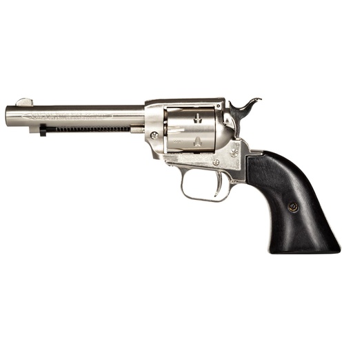 [RR22NI4BW] Heritage Rough Rider .22LR 4.75" Nickel Black Laminate Grips 6 Round