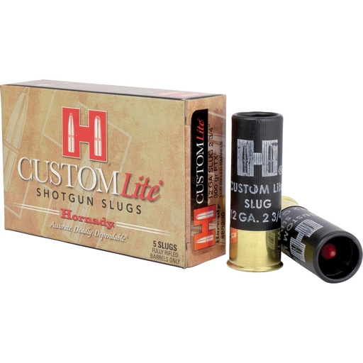 [86230] Hornady Custom Lite 12GA 2.75" 300 Grain FTX Sabot Slug 5 Round Box