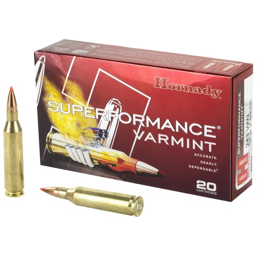 [8343] Hornady Superformance Varmint .243 Win 58 Grain V-Max 20 Round