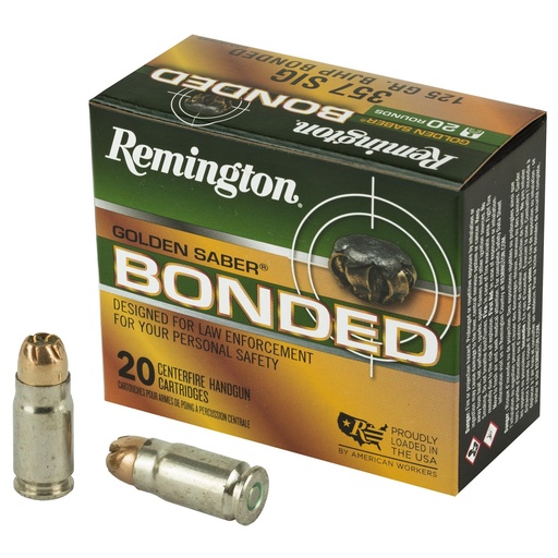 [29407] Remington Golden Saber .357 SIG 125 Grain Brass Jacketed Hollow Point Bonded 20 Round Box