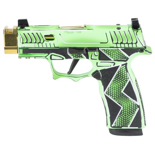 [300-252-0409-14] Sig Sauer P365X 9MM 3.1" Threadless Compensated Barrel Optics Ready Dayglow Green 17 Round
