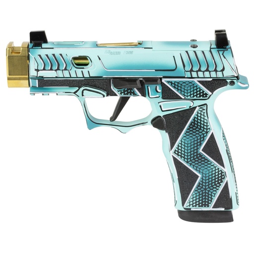 [300-252-0409-64] Sig Sauer P365X 9MM 3.1" Optics Ready High Polish Gold Cerakote Dayglow Blue 17 Round