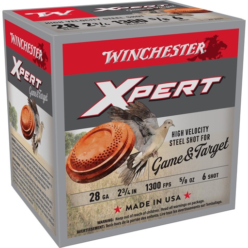 [WE28GT6] Winchester Ammunition XPERT STEEL 28GA 2.75" #6 Steel Shot 25 Round Box