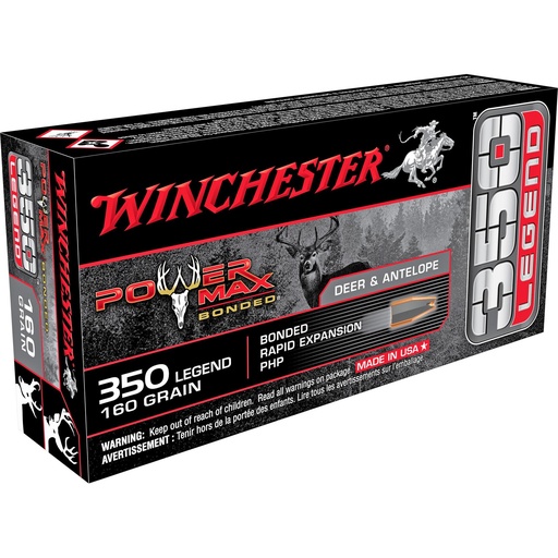 [X3501BP] Winchester Ammunition Power Max Bonded 350 Legend 160 Grain Bonded Hollow Point 20 Rounds