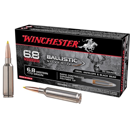 [SBST68W] Winchester Ammunition Ballistic Silvertip 6.8 Western 170 Grain Ballistic Tip 20 Round Box